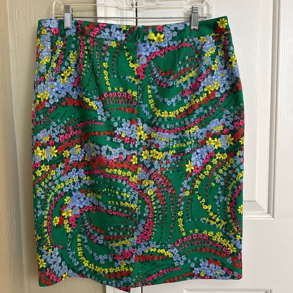 Talbots Floral Pencil Skirt Green 12 - Picture 5 of 10
